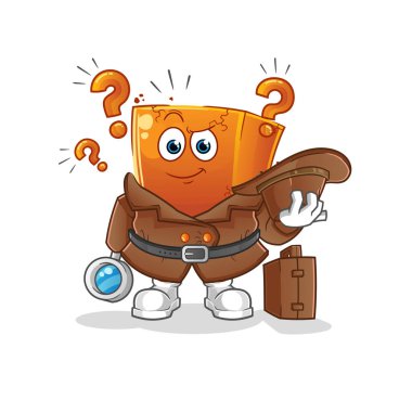 Brick Dedektif Vektörü. çizgi film karakteri