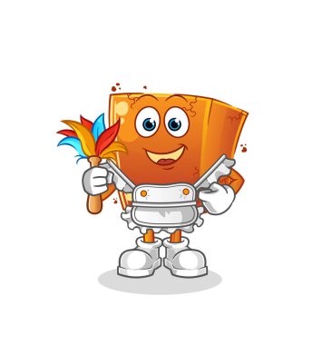 Tuğla hizmetçi maskotu. çizgi film vektörü