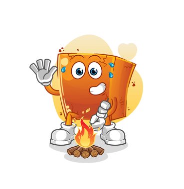 Tuğla kızartma şekerlemeleri. çizgi film maskotu vektörü