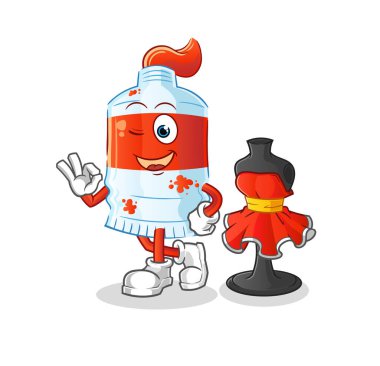 suluboya tüp moda tasarımcısı vektörü. çizgi film karakteri