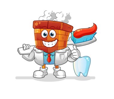 Baca dişçisi illüstrasyonu. karakter vektörü