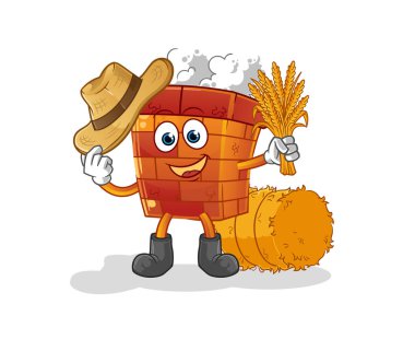 Baca çiftçisi maskotu. çizgi film vektörü