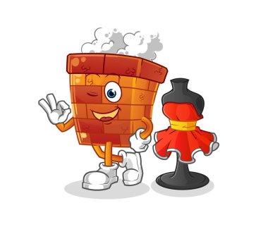 Baca tasarımcısı vektörü. çizgi film karakteri