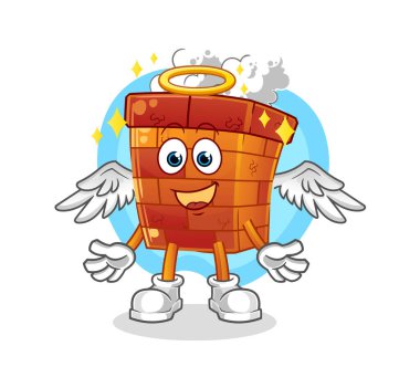 Kanat vektörlü baca meleği. çizgi film karakteri