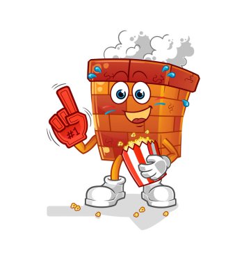 Patlamış mısır resimli baca fanı. karakter vektörü