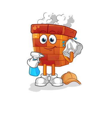 Baca temizleyici taşıyıcı. çizgi film karakteri