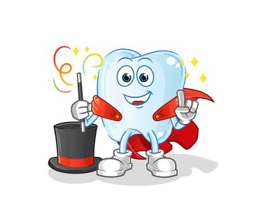 Diş sihirbazı illüstrasyonu. karakter vektörü