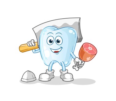 Diş Kasabı illüstrasyonu. karakter vektörü