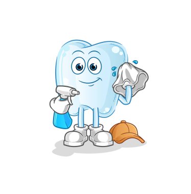 Diş temizleyici vektörü. çizgi film karakteri