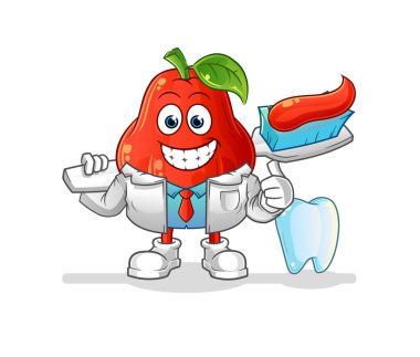 su elması dişçisi illüstrasyonu. karakter vektörü