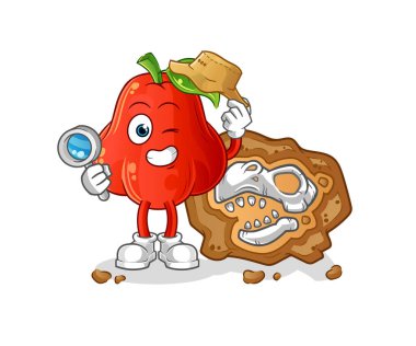 Fosil maskotlu su arkeologları. çizgi film vektörü