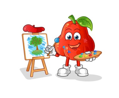 su elması sanatçısı maskotu. çizgi film vektörü