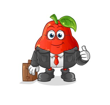 Elma ofis çalışanı maskotu. çizgi film vektörü