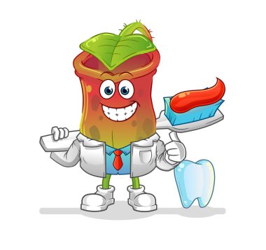 İllüstrasyon için dişçiye ihtiyacı var. karakter vektörü