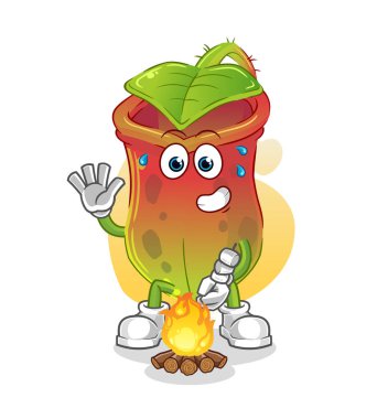 Kızarmış şekerlemelere ihtiyacı var. çizgi film maskotu vektörü