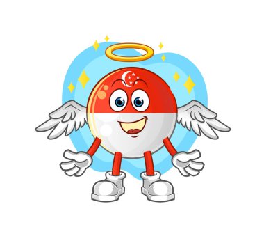 Singapur kanatlı bayrak meleği. çizgi film karakteri