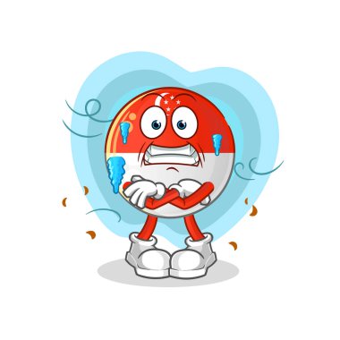 Singapur bayrağı soğuk illüstrasyon. karakter vektörü