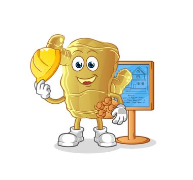 Kızıl Mimar çizimi. karakter vektörü