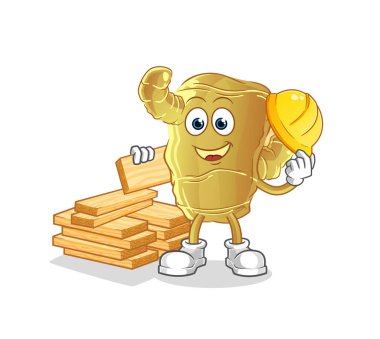 Zencefil üretici vektörü. çizgi film karakteri