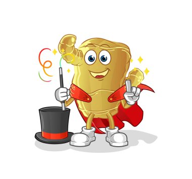 Kızıl sihirbaz illüstrasyonu. karakter vektörü