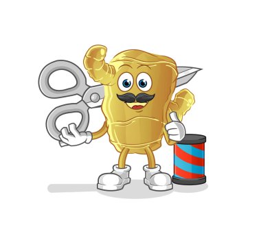 Kızıl berber çizgi filmi. çizgi film maskotu vektörü