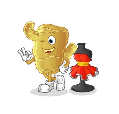 Ginger moda tasarımcısı vektörü. çizgi film karakteri