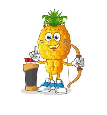 Ananas kafalı çizgi film Amerikan kabilesi. çizgi film vektörü