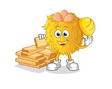 Kuş yuvası kurucu vektörü. çizgi film karakteri