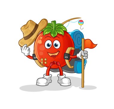 Domates izcisi vektörü. çizgi film karakteri