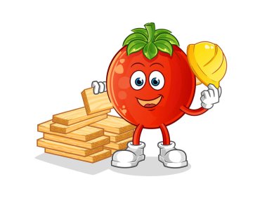 Domates üreticisi vektörü. çizgi film karakteri