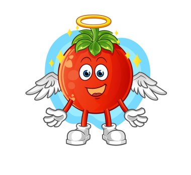Kanatlı domates meleği. çizgi film karakteri