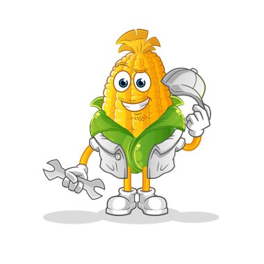 Mısır mekaniği çizgi filmi. çizgi film maskotu vektörü