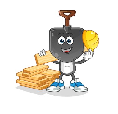 Kürek kafalı çizgi film yapımcısı vektörü. çizgi film karakteri