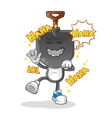 Kürek kafalı çizgi film karakteri Kahkahalar at. çizgi film vektörü