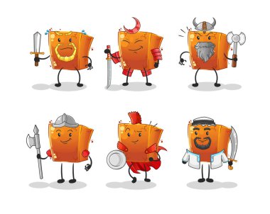 Brick savaşçı grup karakteri. çizgi film maskotu vektörü