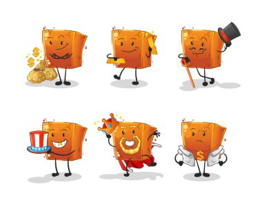 Tuğla zengini. çizgi film maskotu vektörü