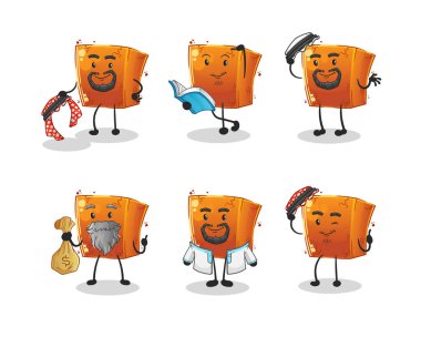 Tuğla Arap karakteri. çizgi film maskotu vektörü