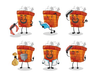 Baca Arap karakteri. çizgi film maskotu vektörü