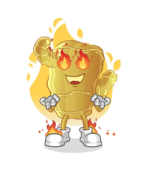 Ginger Fire Mascot Cartoon Vector — Stock Vector
