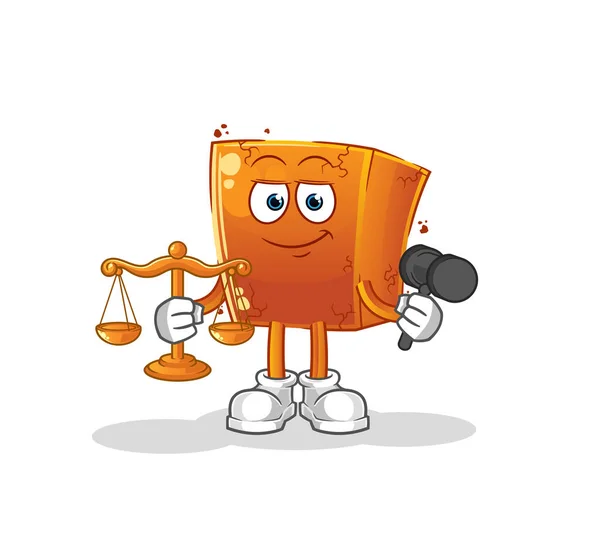 Tijolo Advogado Desenhos Animados Vetor Mascote Desenhos Animados — Vetor de Stock
