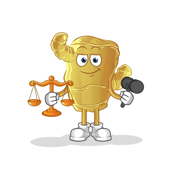 Desenhos Animados Advogado Ginger Vetor Mascote Desenhos Animados — Vetor de Stock