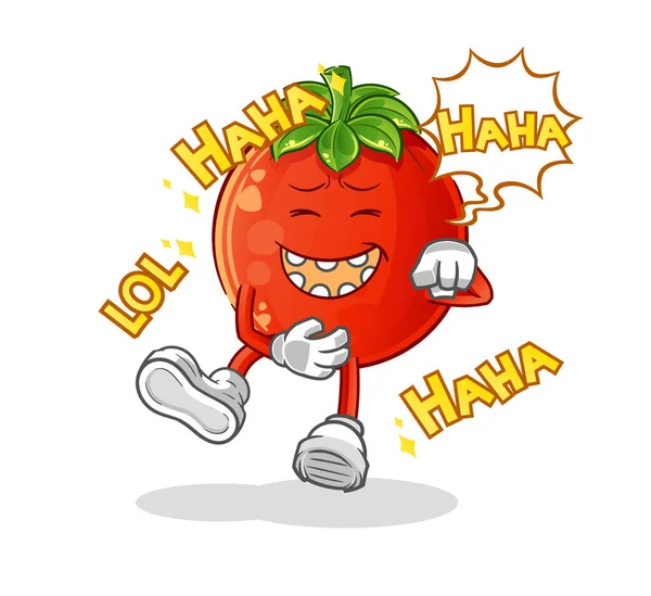 Tomate Laugh Out Loud Caractère Vecteur Mascotte Dessin Animé — Image vectorielle