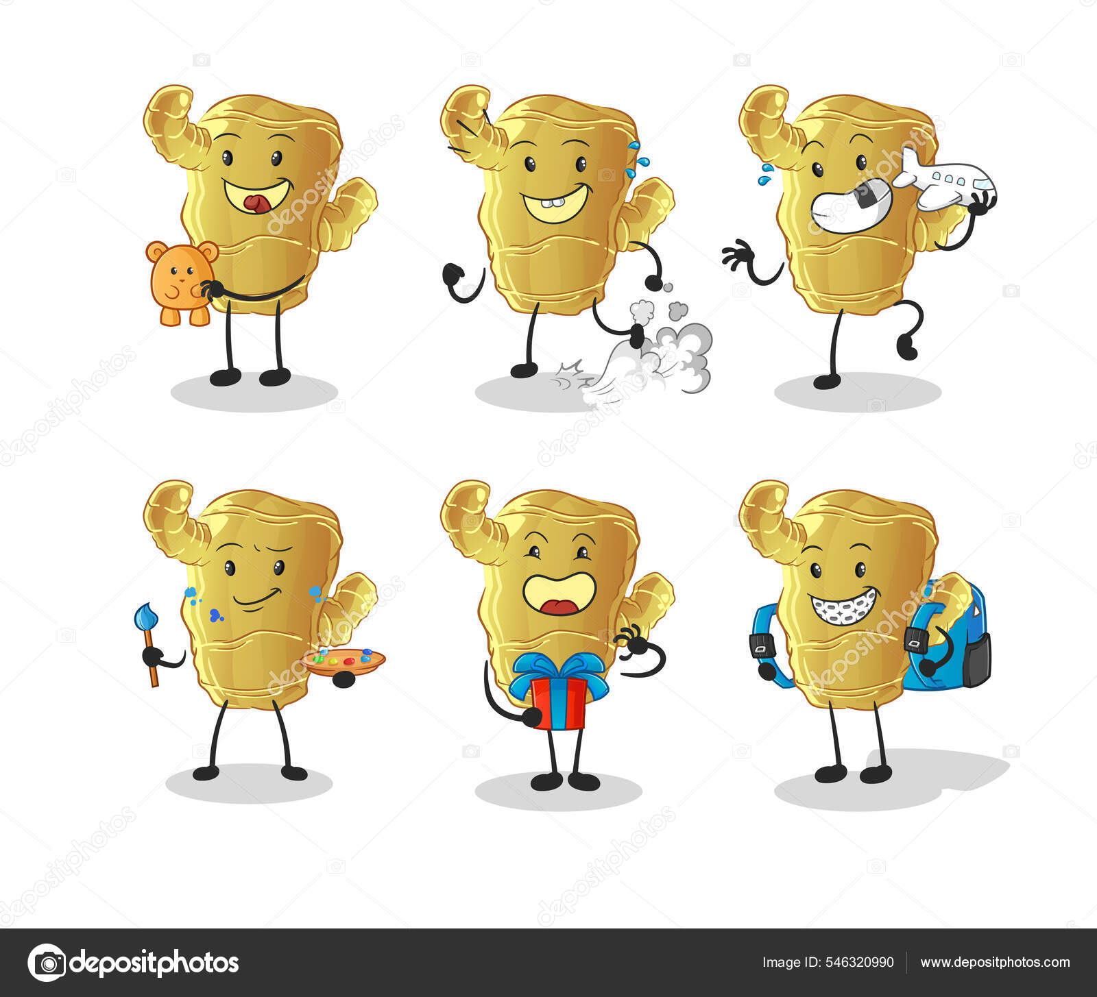 Ginger Children Group Character Cartoon Mascot Vector Stock