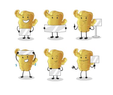 Ginger grup karakterini tutuyor. maskot vektörü