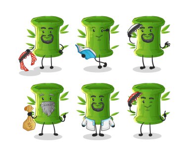 Bambu Arap karakteri. çizgi film maskotu vektörü