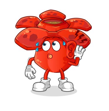 Rafflesia arnoldii dinleme vektörü. çizgi film karakteri
