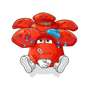 Rafflesia arnoldii hasta vektör. çizgi film karakteri