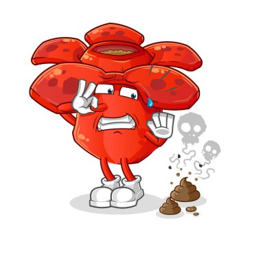 Pis kokulu resimli Rafflesia arnoldii. karakter vektörü