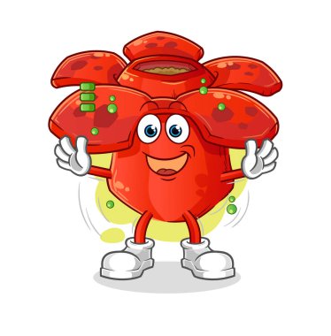 Rafflesia arnoldii tam pil karakteri. çizgi film maskotu vektörü