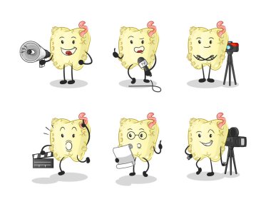 Diş çürüğü eğlence grubu karakteri. çizgi film maskotu vektörü